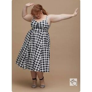 torrid | Midi Poplin Fit & Flare Dress